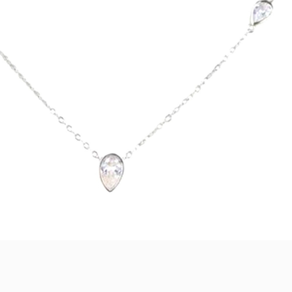 *NWT* Kenneth Jay Lane Silver Moissanite Necklace - Picture 12 of 15
